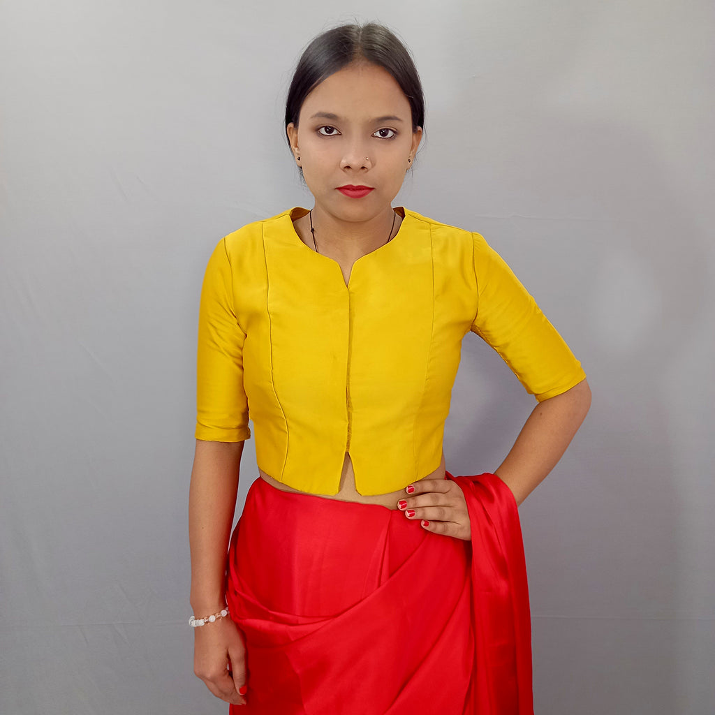 Long Saree Blouse in Mustard