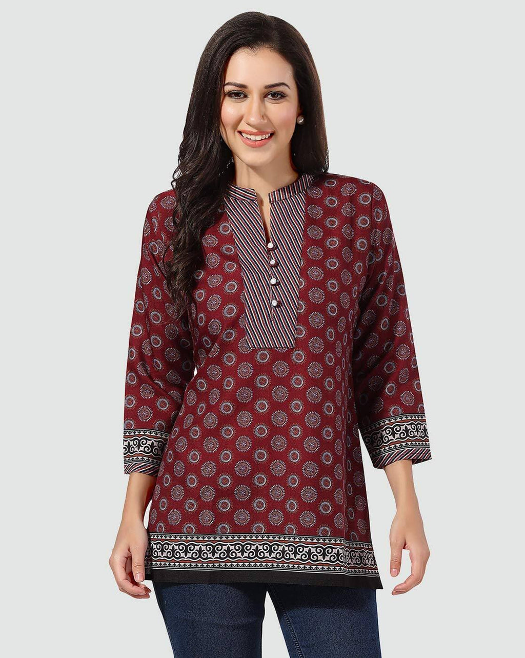 Baroque Print Short Kurti