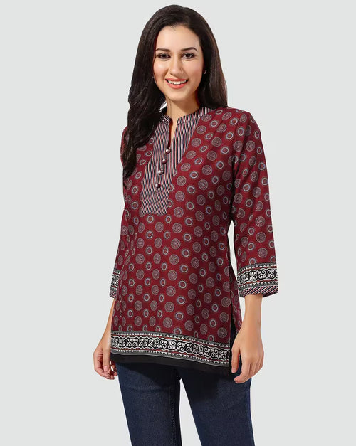 Baroque Print Short Kurti