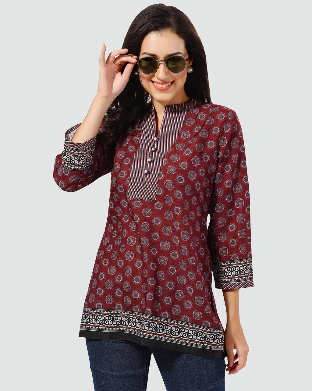 Baroque Print Short Kurti