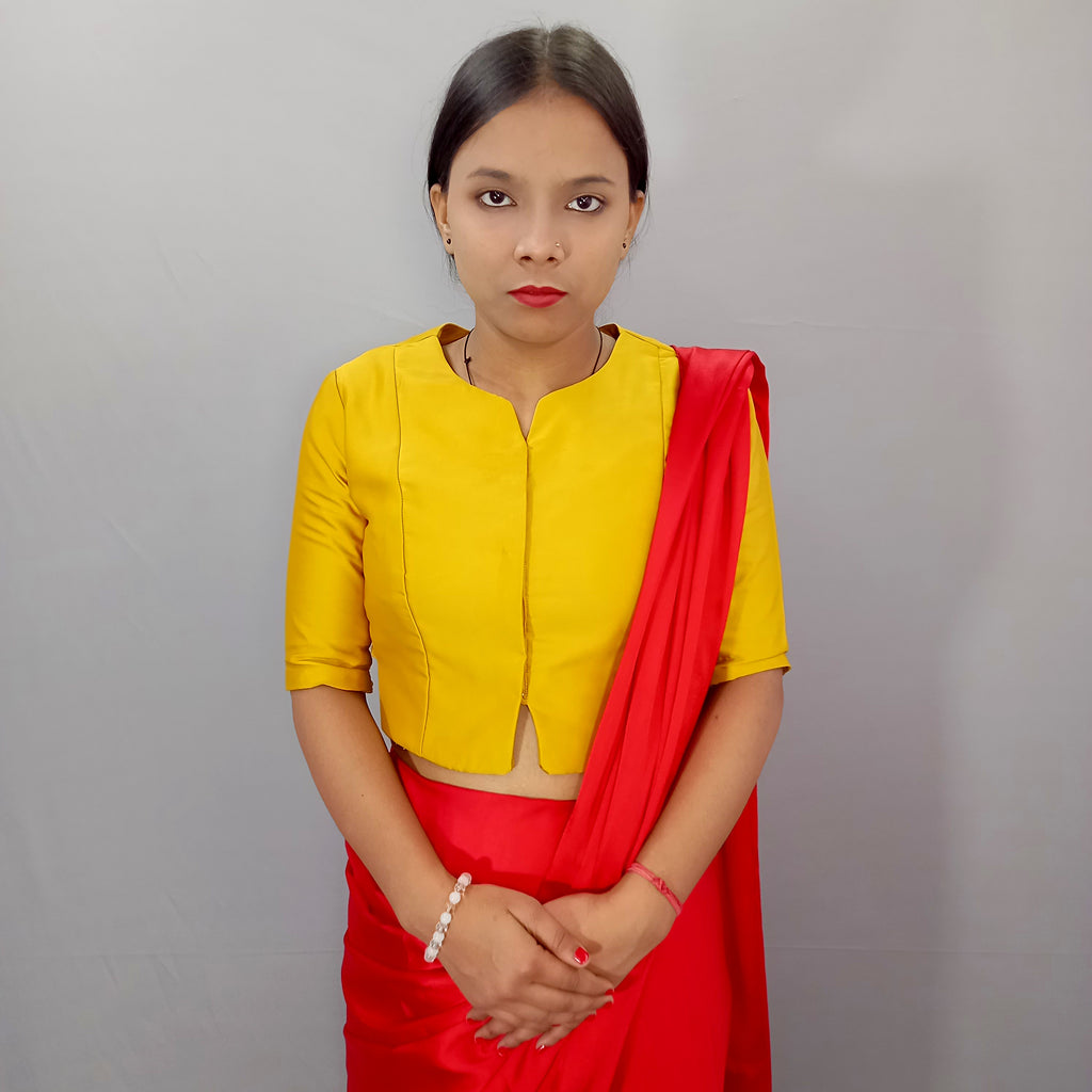 Long Saree Blouse in Mustard