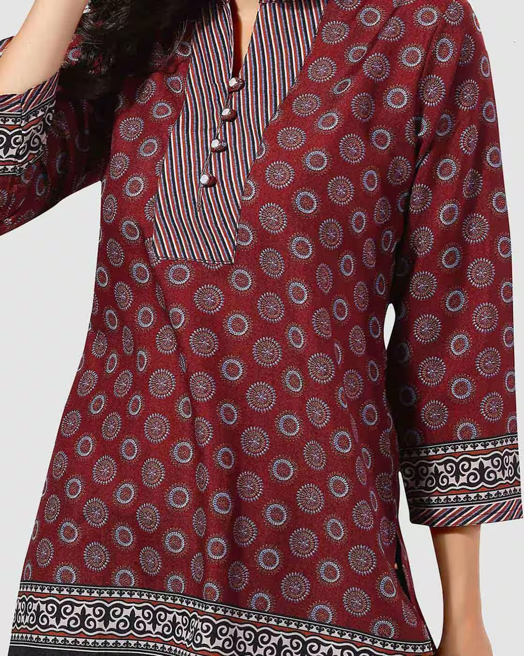 Baroque Print Short Kurti